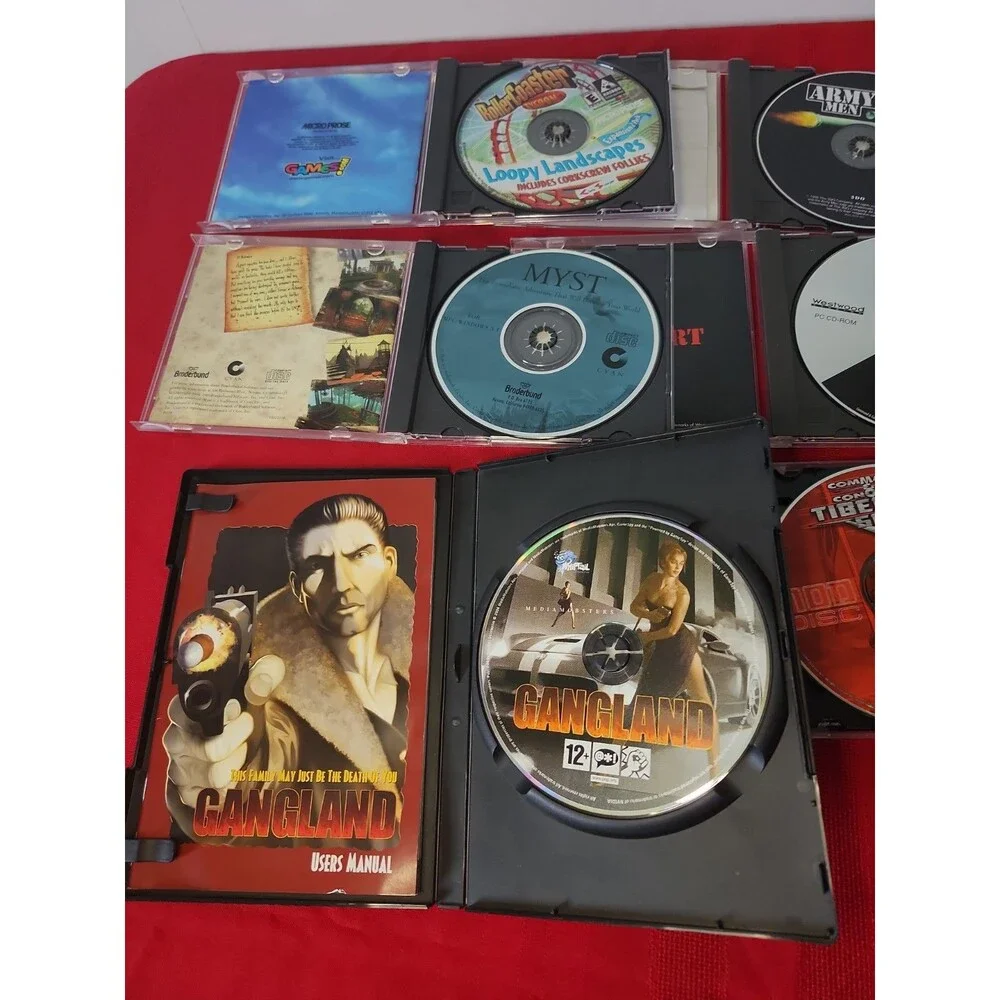 Vintage PC Game Lot of 6 Retro 90s 2000s Big Box Jewel Case Command Conquer Myst